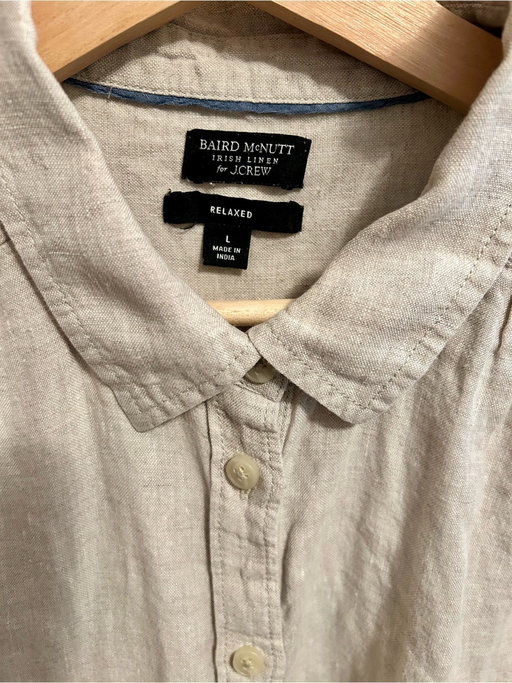 J.Crew Relaxed-fit short-sleeve Baird McNutt Irish linen shirt in flax size L - Picture 5 of 6